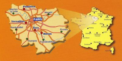 Karte von Paris und Umgebung, Karte von Paris und Umgebung (Ile-de