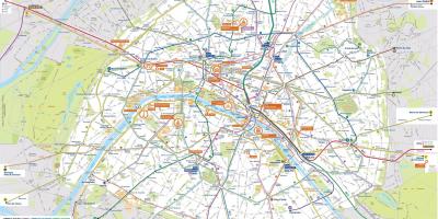 Paris öffentliche Verkehrsmittel Landkarte