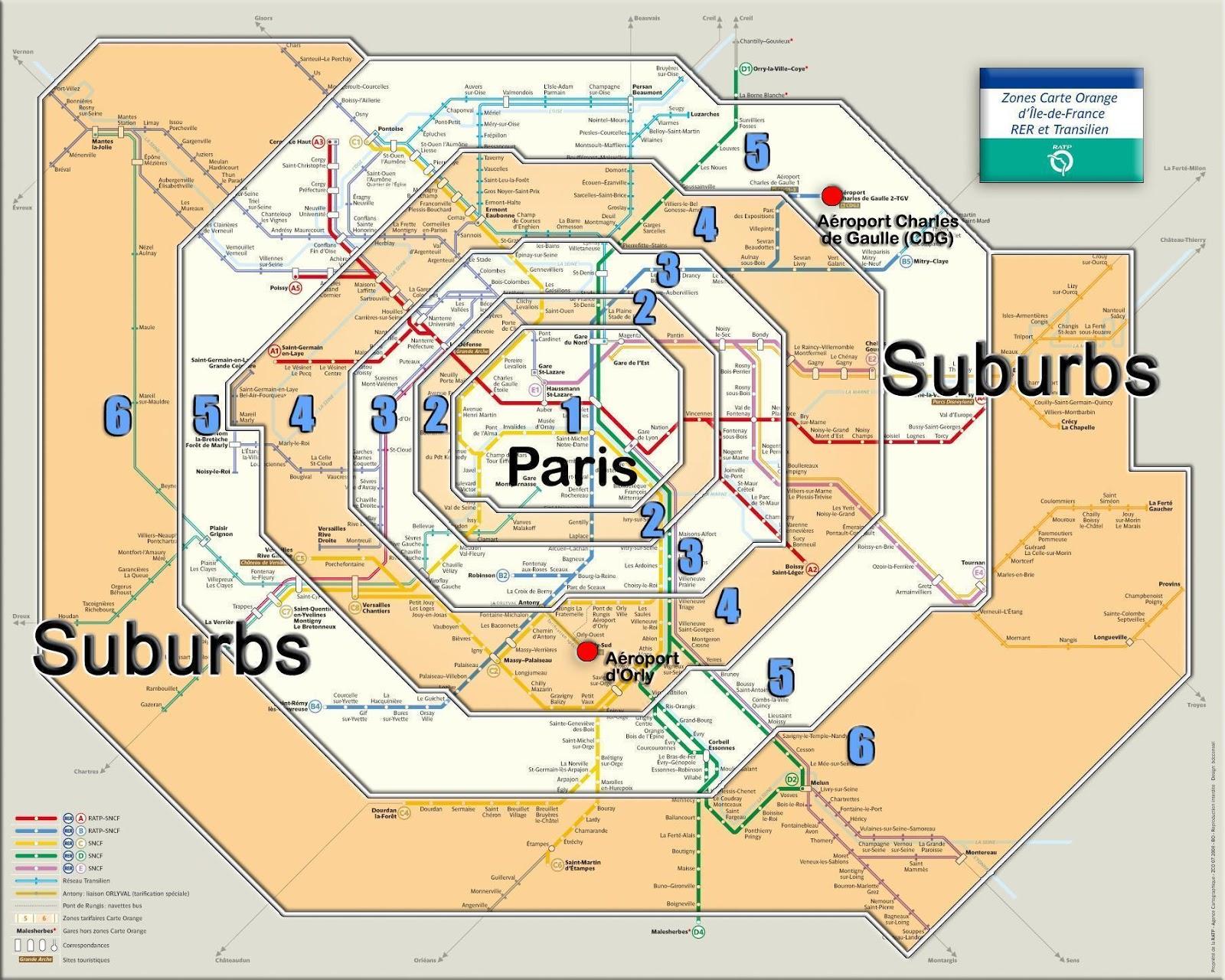 Paris, Zone Karte 