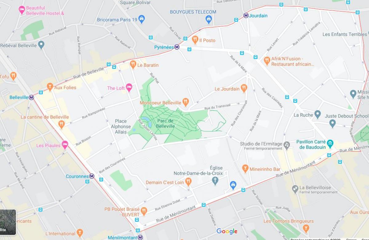 Karte von belleville Paris
