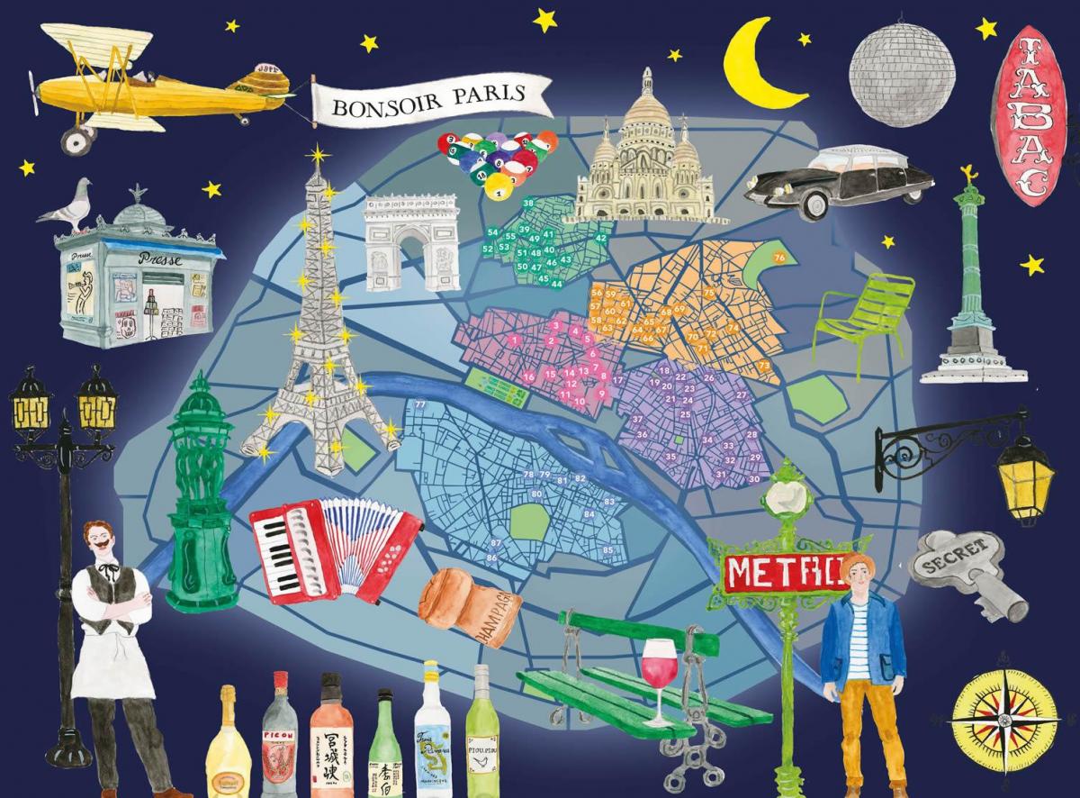 Karte von Paris Nachtleben