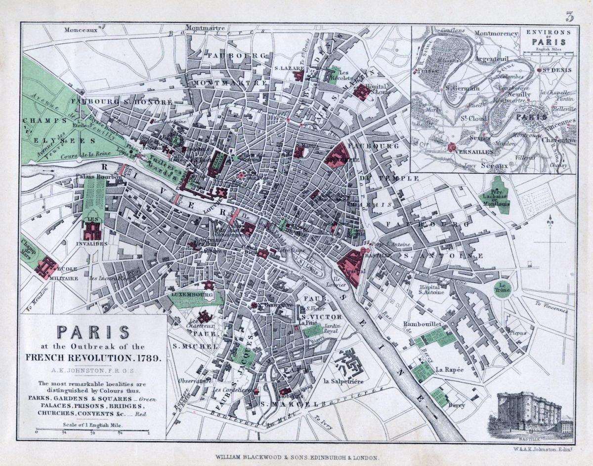 Karte ofhistorical Karte Paris
