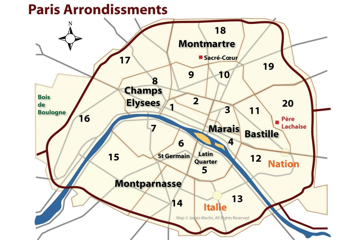 Le Marais District Paris Karte - Marais-Viertel-Karte (Île-de-France ...