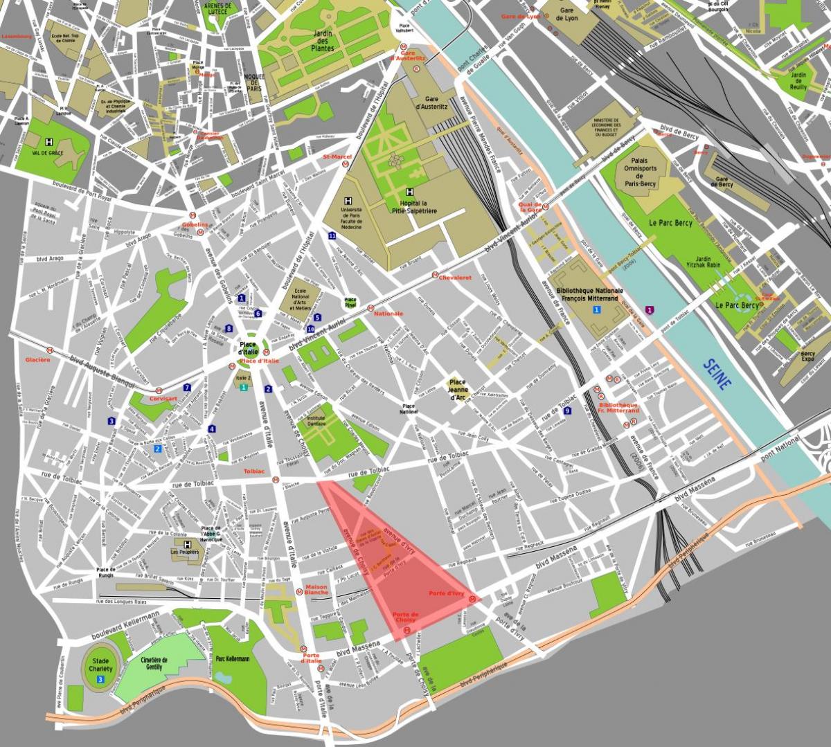 Karte von Paris chinatown 