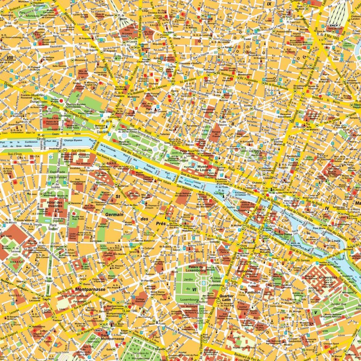 Paris-map-Wegbeschreibung - Stadtplan von Paris-Richtungen (Île-de