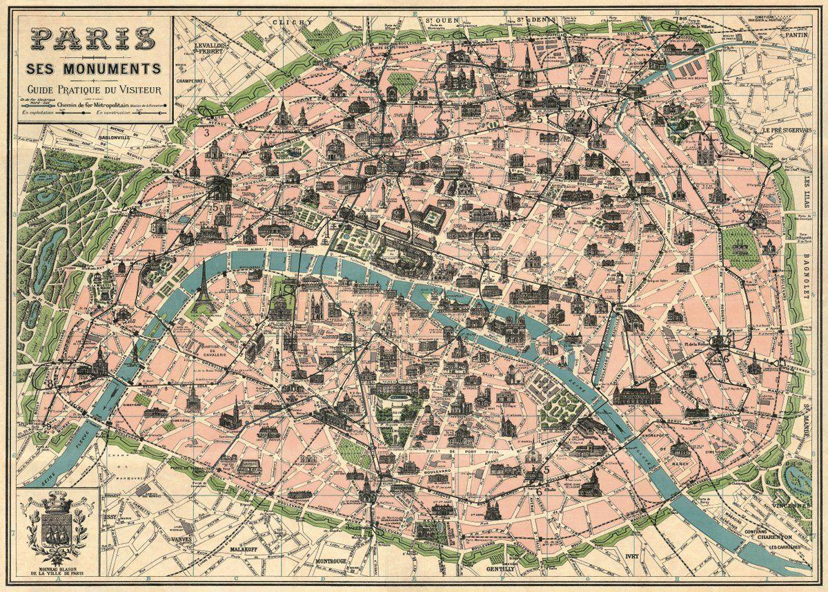 Karte von Paris antik