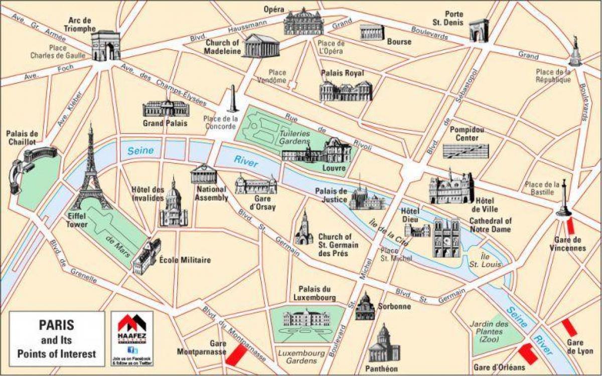 Karte von Paris Kirchen 