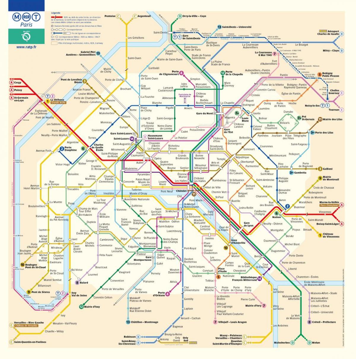 metro de Paris Karte