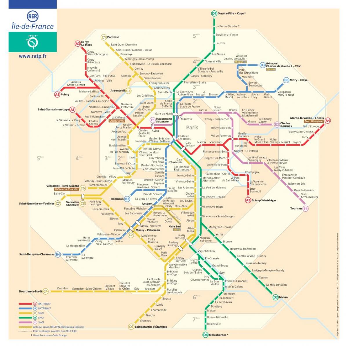 der rer-und U-Bahn-Karte
