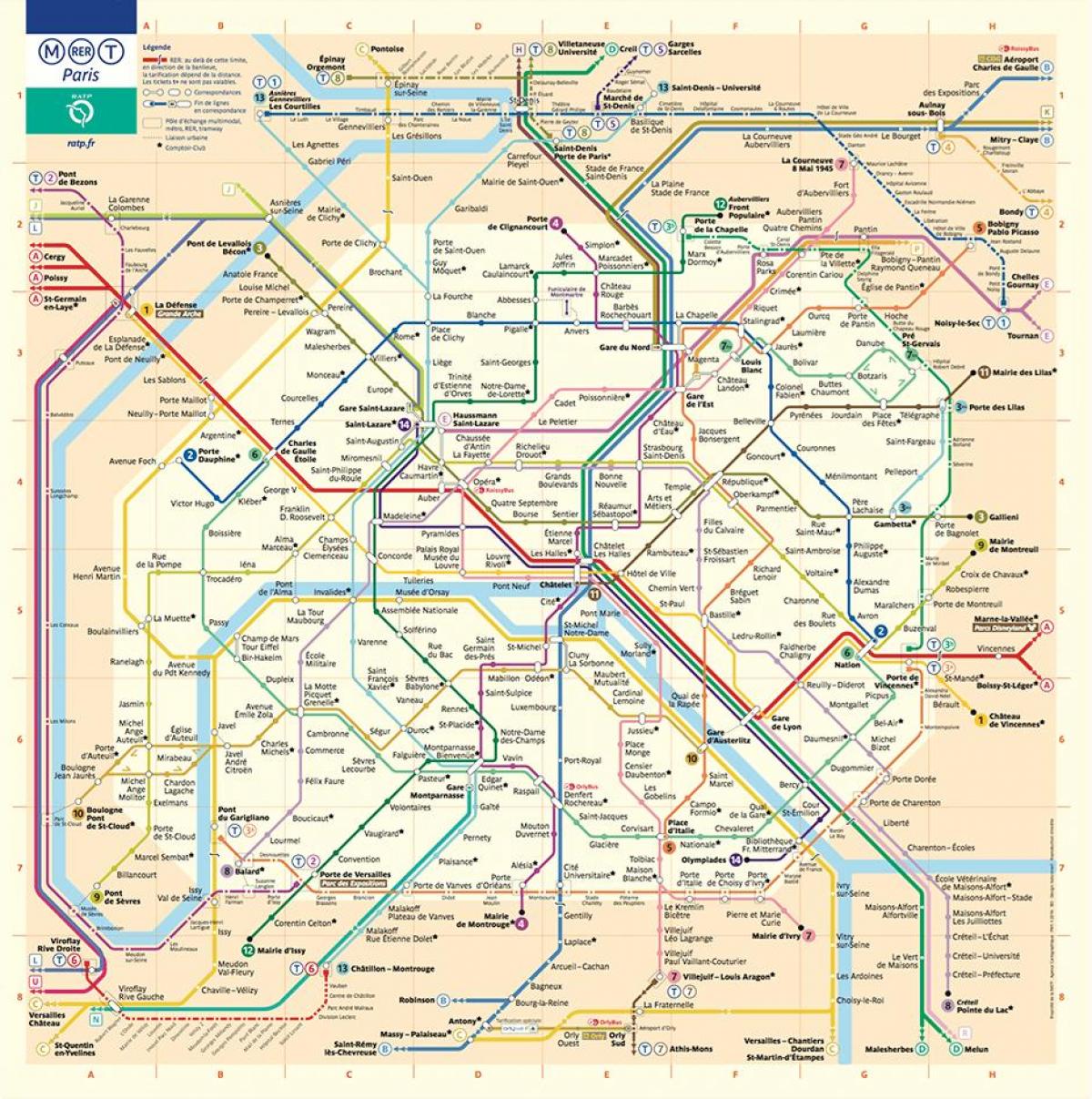 Karte von Paris metro-station