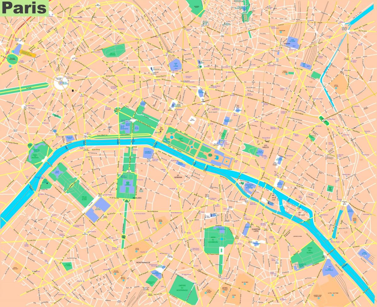 Straßenkarte von Paris, Frankreich