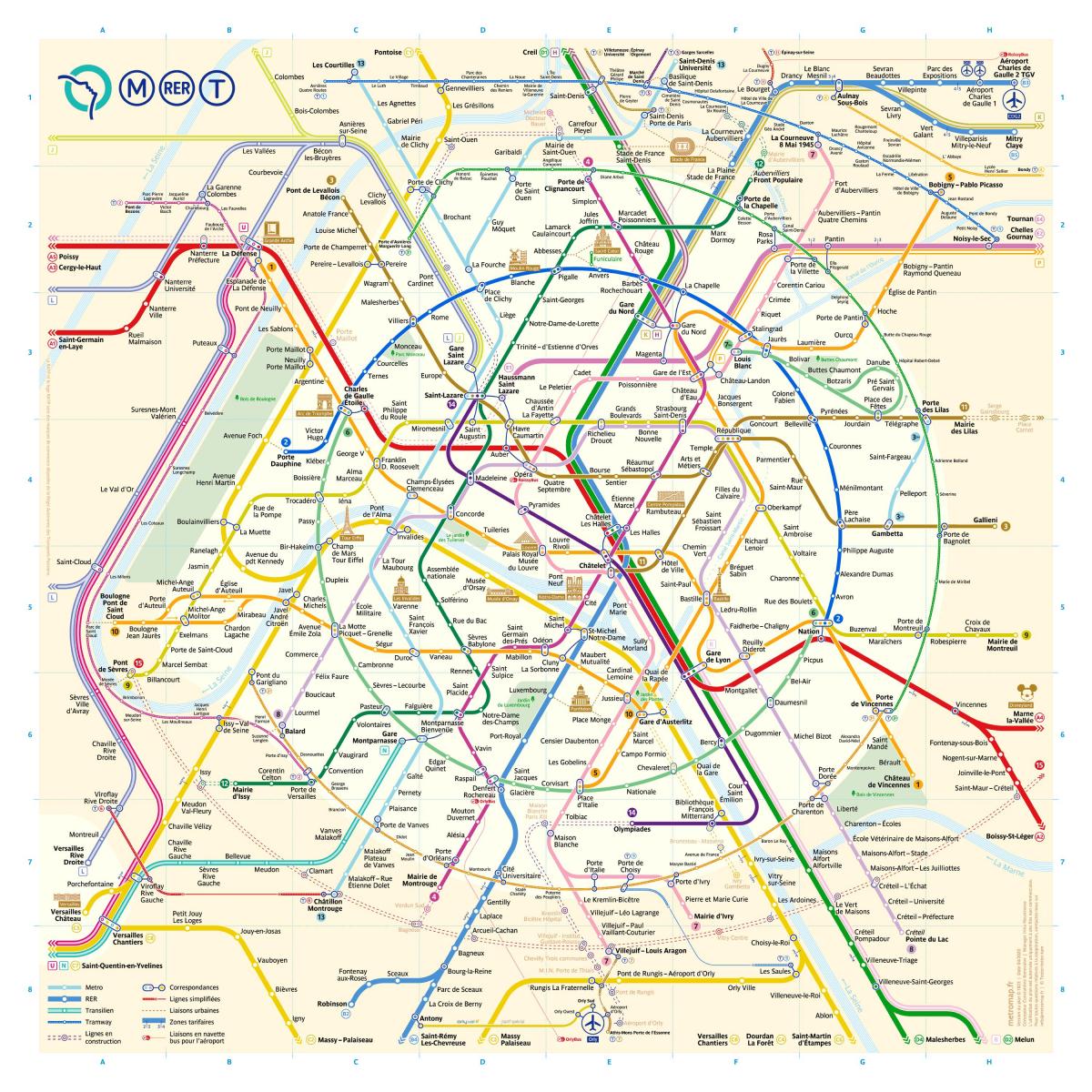 Zug Karte Paris Frankreich