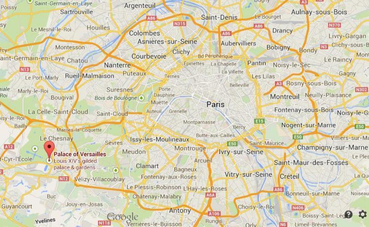 Karte von versailles Paris