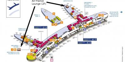Charles de gaulle airport map terminal 2e, 2f