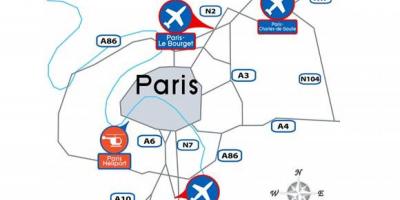 Paris international airport Landkarte