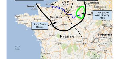 Karte des Pariser Beckens 