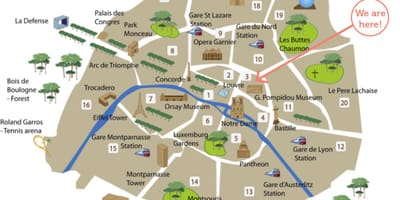 Paris Orten von Interesse anzeigen