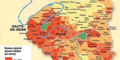 Karte von Paris und den Vororten