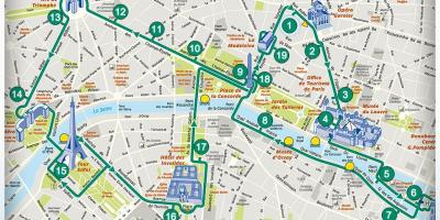 Paris walking tour map
